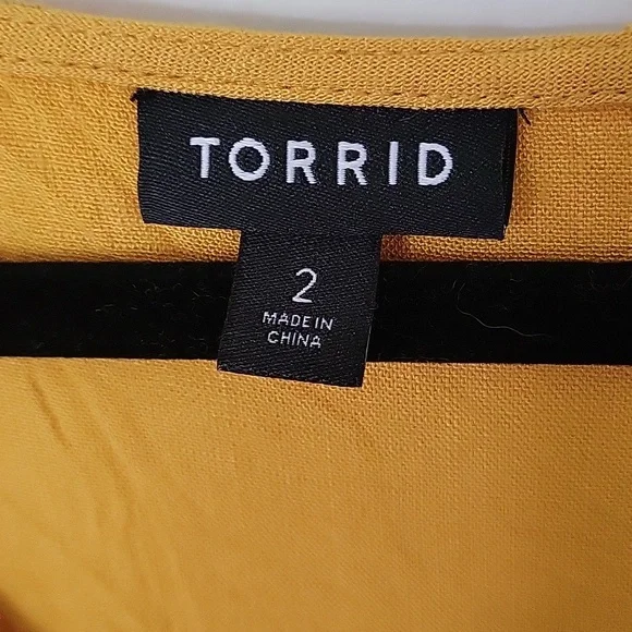 Torrid Mustard Button-Up Top - Picture 3 of 12